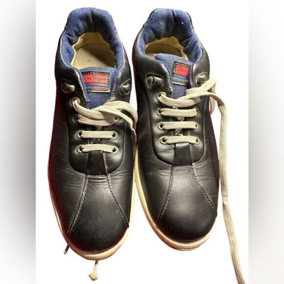 Rare Salvatore Ferragamo black leather sneakers women’s size 8. GUC - Picture 1 of 15